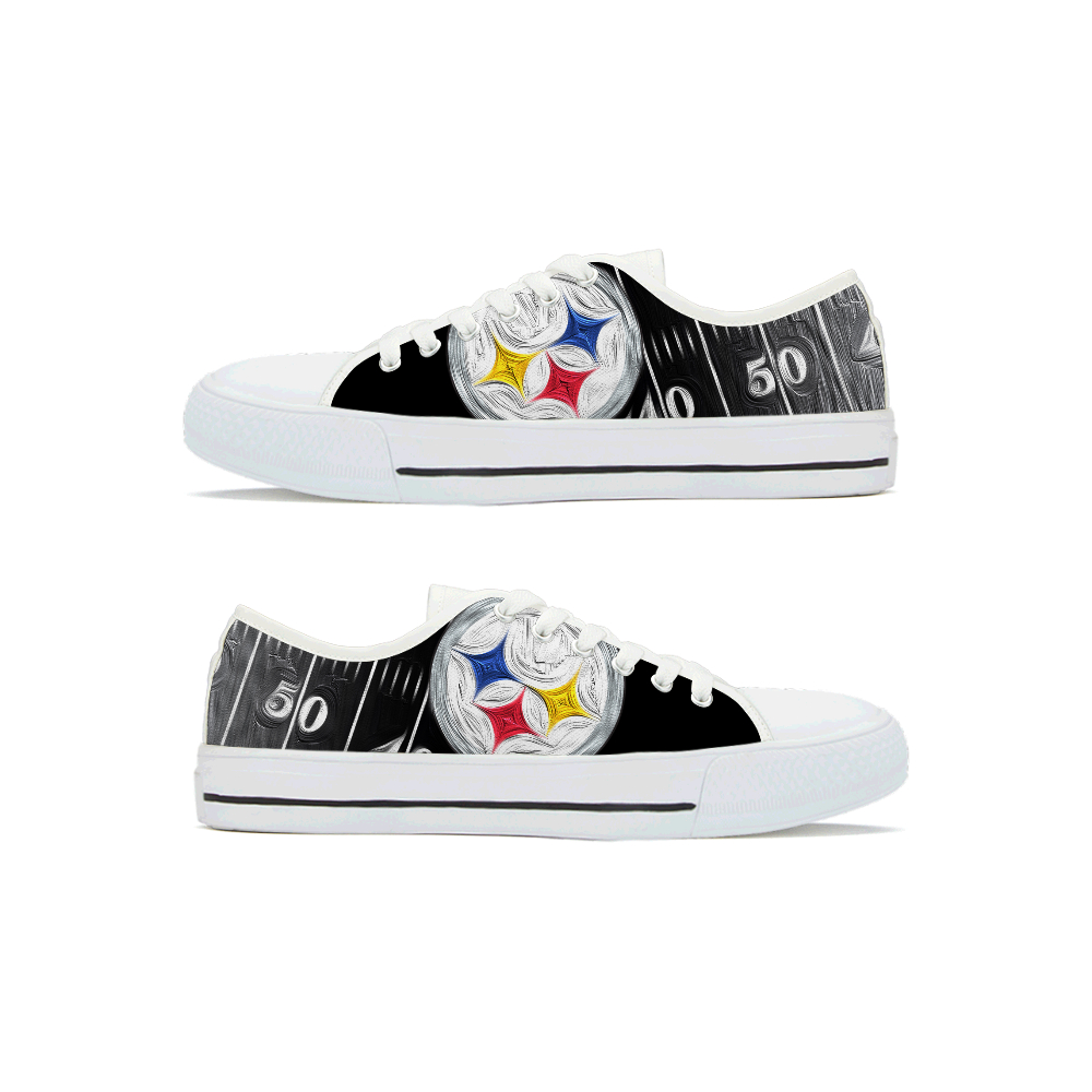 Women's Pittsburgh Steelers Low Top Canvas Sneakers 001